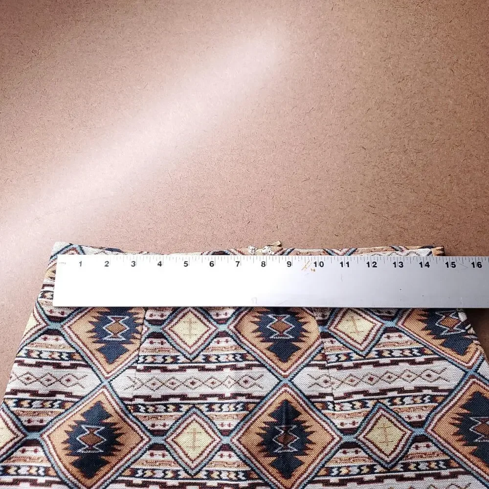 Ginger Micro Mini Skirt Womens 28 Multicolor Geometric Aztec Tribal Casual